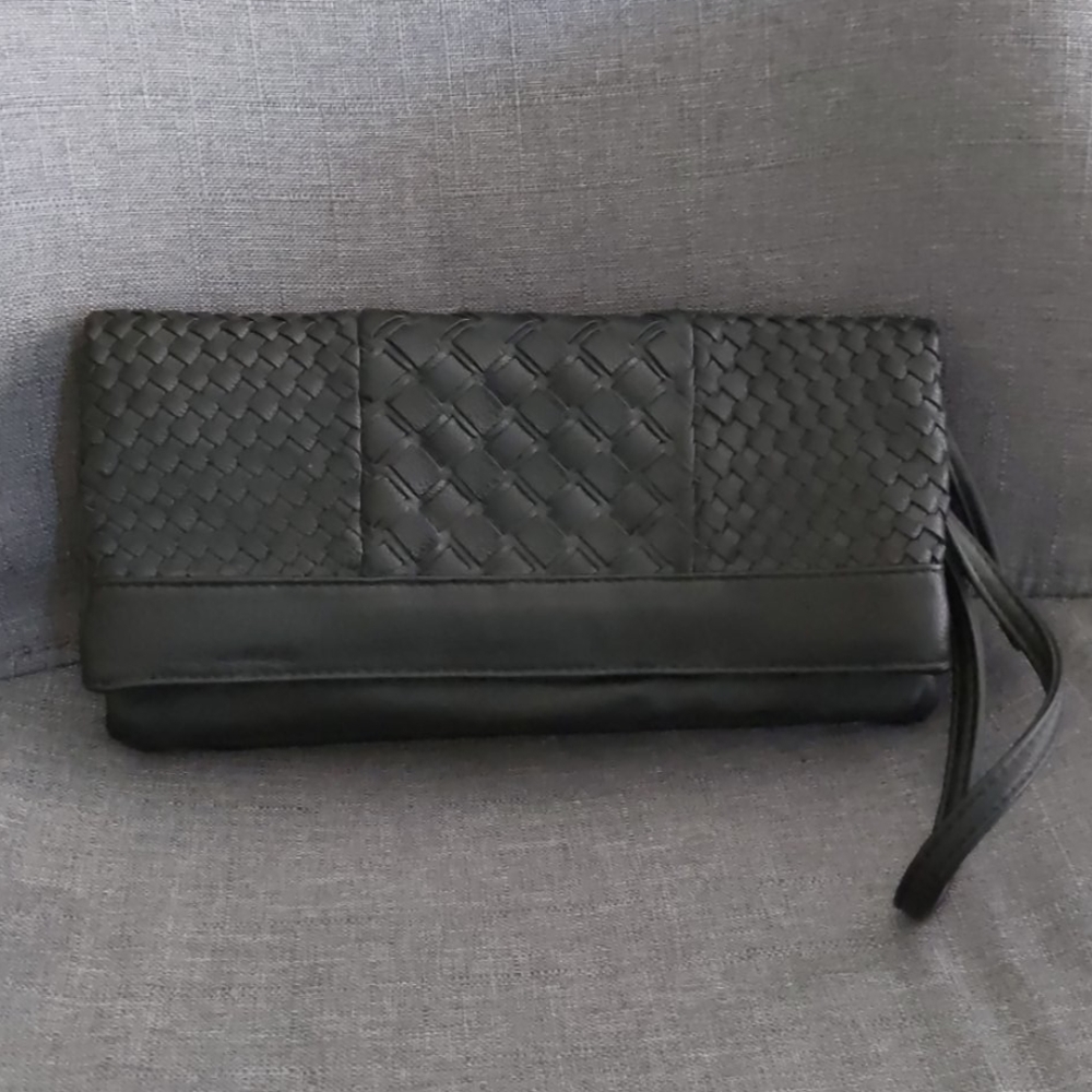 3 for $15 - Ecote vegan leather woven clutch